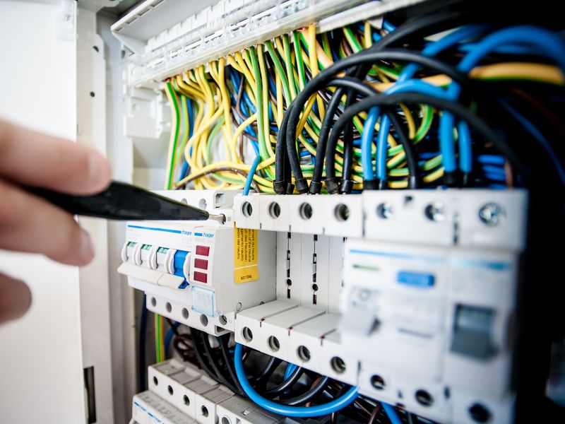 Ingeniería Eléctrica - técnico trabajando en tablero eléctrico